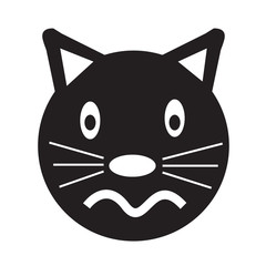 Cat Face emotion Icon Illustration sign design