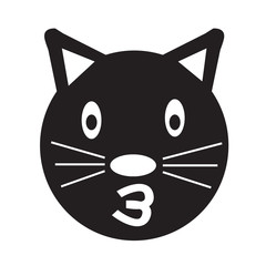 Cat Face emotion Icon Illustration sign design