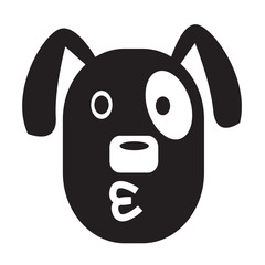 Dog Face emotion Icon Illustration sign design