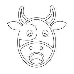 Cow Face emotion Icon Illustration sign design