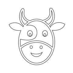Cow Face emotion Icon Illustration sign design