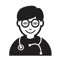 Doctor Face emotion Icon Illustration sign design