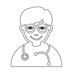 Doctor Face emotion Icon Illustration sign design