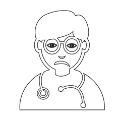 Doctor Face emotion Icon Illustration sign design