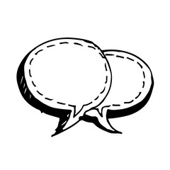 Speech bubble hand drawn Illustration symbol design