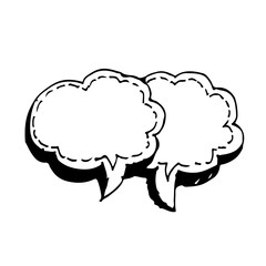 Speech bubble hand drawn Illustration symbol design