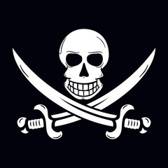 Obraz premium Jolly Roger à la Jack Rackham with two crossing swords.