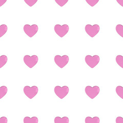 Pink Hearts Seamless Tileable Pattern