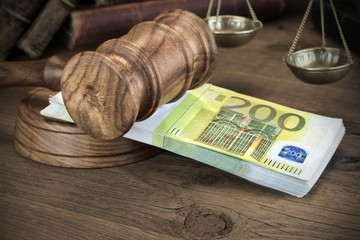 Concept For Law, Corruption, Bankruptcy, Bail, Bribe, Crime Or F