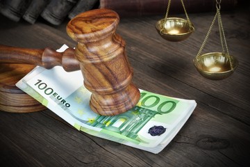 Concept For Law, Corruption, Bankruptcy, Bail, Bribe, Crime Or F