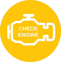 Engine. Single flat yellow icon on the circle.
