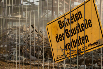 Betreten der Baustelle verboten