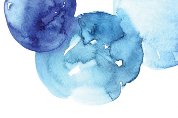 Watercolor stains water drops blue sphere - 100193691