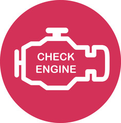 Engine. Single flat icon on the circle.
