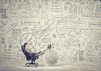 Businessman read book