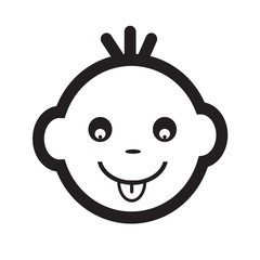 Cute Baby Face Emotion Icon Illustration symbol design