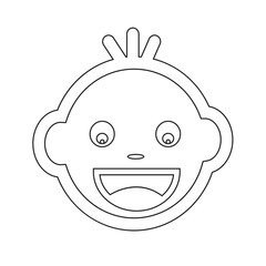 Cute Baby Face Emotion Icon Illustration symbol design