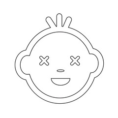 Cute Baby Face Emotion Icon Illustration symbol design