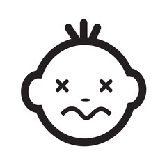 Cute Baby Face Emotion Icon Illustration symbol design