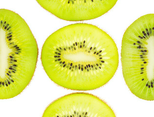 Slice kiwi isolated on white background