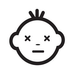 Cute Baby Face Emotion Icon Illustration symbol design