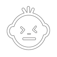 Cute Baby Face Emotion Icon Illustration symbol design