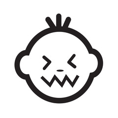 Cute Baby Face Emotion Icon Illustration symbol design