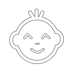 Cute Baby Face Emotion Icon Illustration symbol design