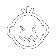 Cute Baby Face Emotion Icon Illustration symbol design