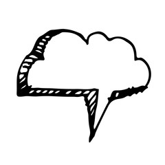 Hand drawn bubble speech Illustration symbol design