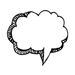 Hand drawn bubble speech Illustration symbol design