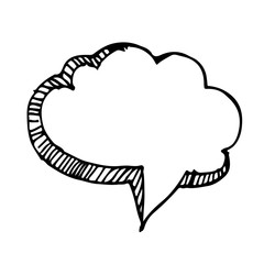Hand drawn bubble speech Illustration symbol design