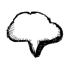 Hand drawn bubble speech Illustration symbol design