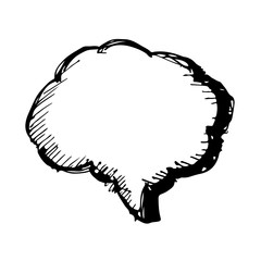 Hand drawn bubble speech Illustration symbol design