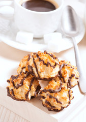 black coffee with pastries