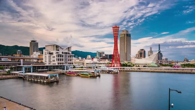 Kobe, Japan skyline at the port.