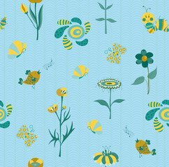 Spring floral seamless pattern