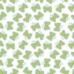 Seamless pattern with butterflies 
