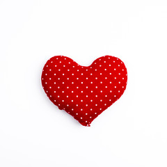 Red valentine heart isolated on white