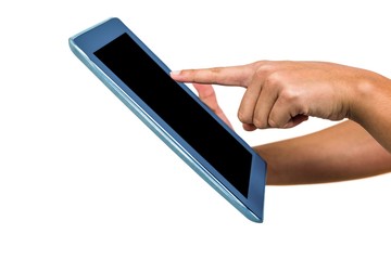 Cropped hands using digital tablet 