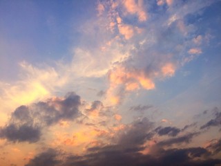 sunset with pink sky