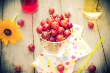 Summer dessert fruit gooseberry colorful drinks