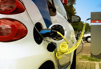 Electric car on the cable power
