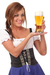 pretty waitress with beer