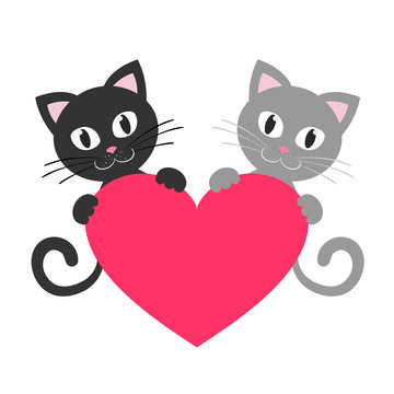 kitty gray and black with heart