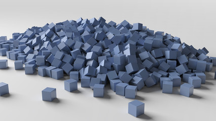heap of blue cubes