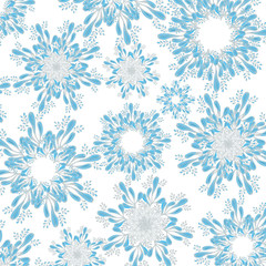 Seamless Patterns with snowflakes