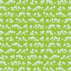 Seamless pattern with cartoon trees