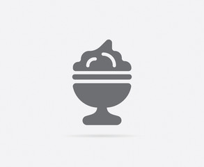 Ice Cream Dessert Dish or Cup Vector Element or Icon, Illustration Ready for Print or Plotter Cut or Using as Logotype with High Quality