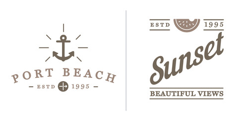 Set of Vector Beach Sea Bar Elements and Summer can be used as Logo or Icon in premium quality